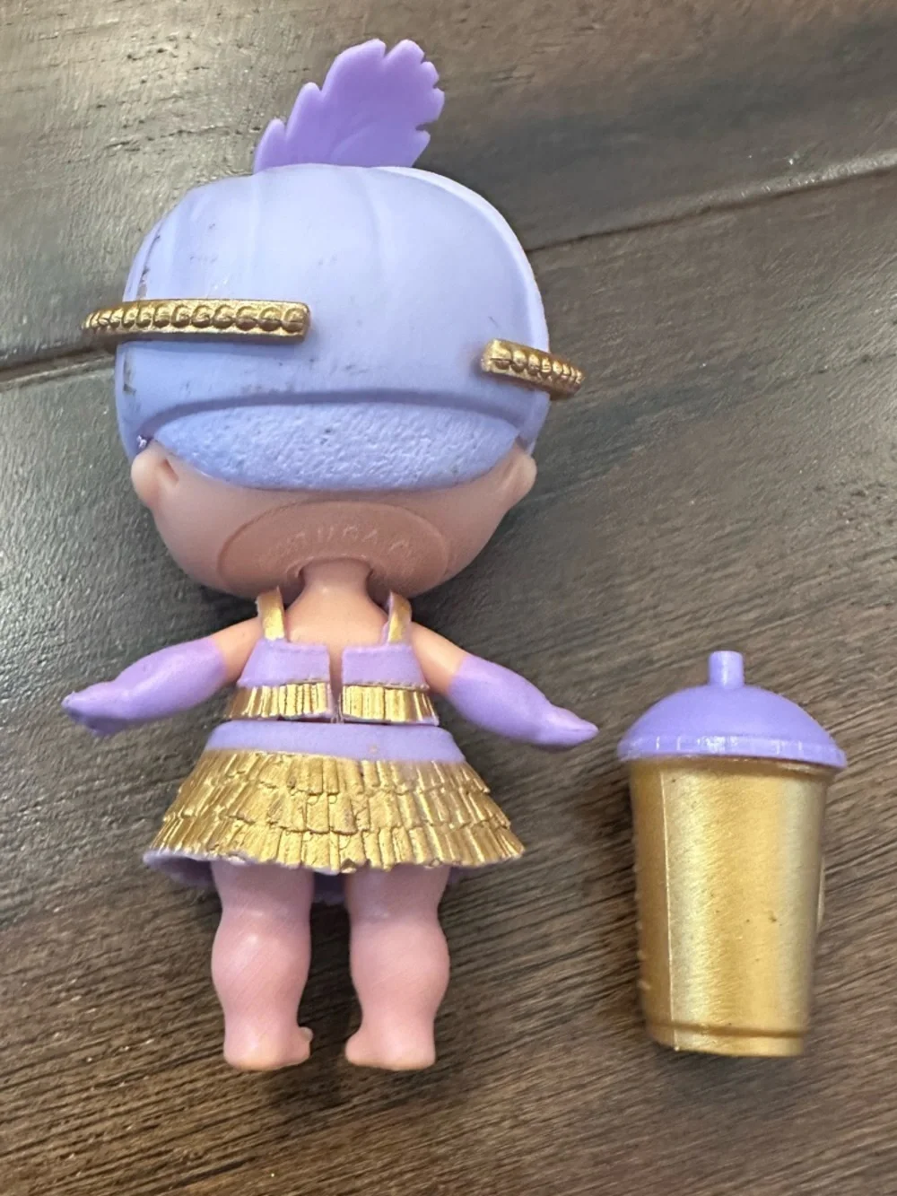 EUC L.O.L. Surprise! Lavender and Gold Doll with Gold Bottle